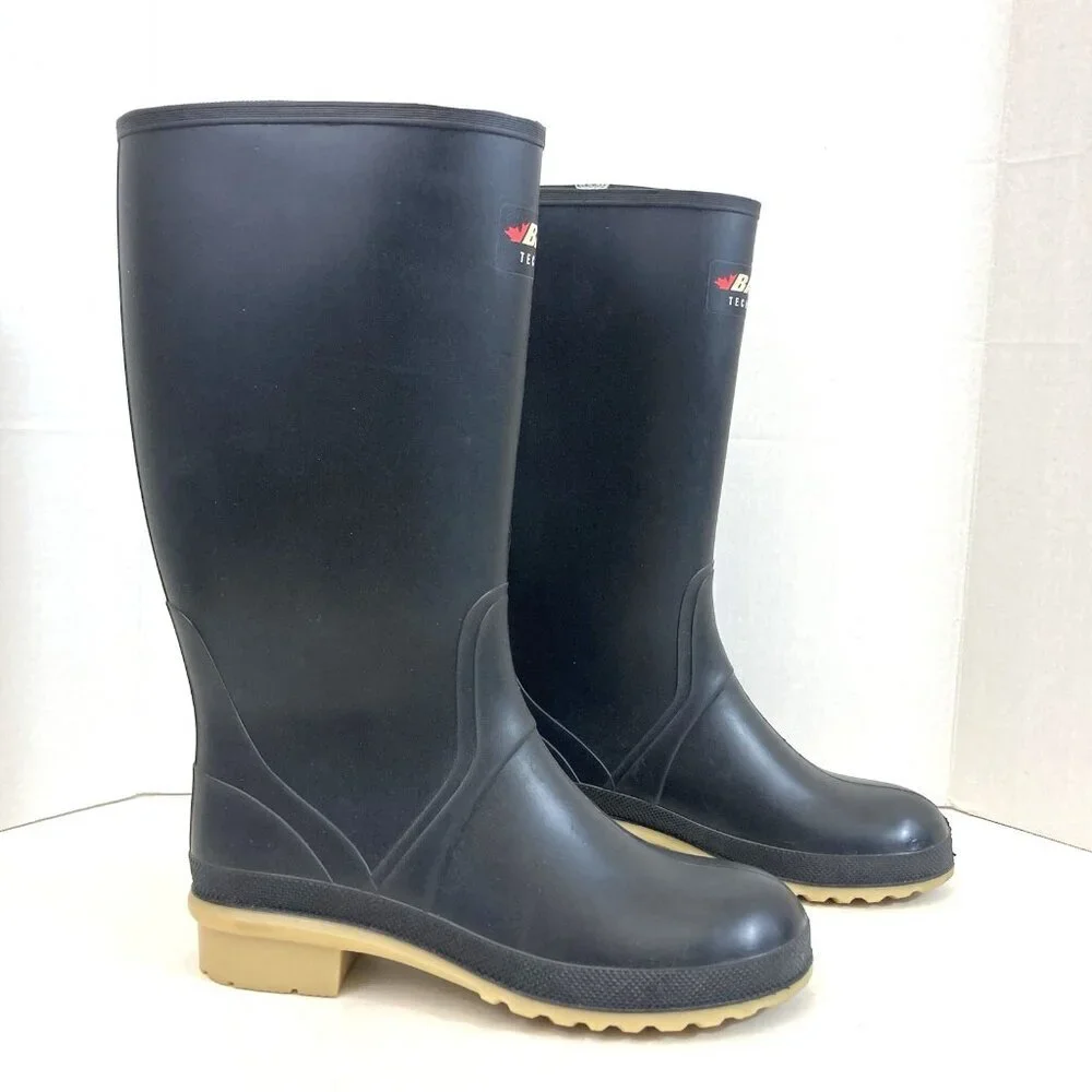 Baffin Technology Rain‎ Boots Men's 8 Waterproof Black Rubber Oil Acid Resistant